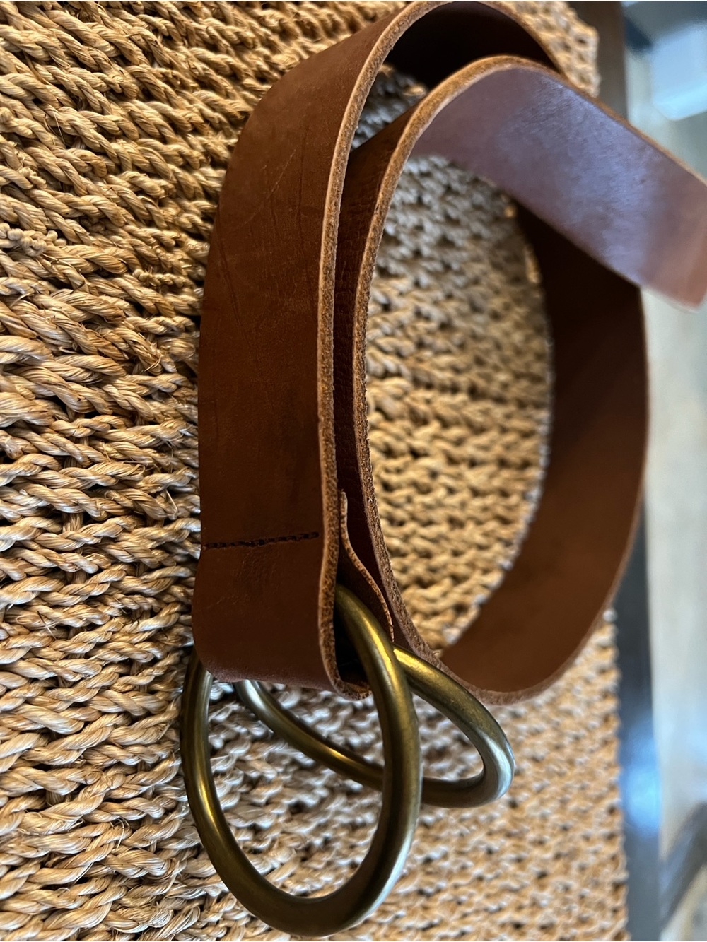 Lands’ End Vintage Leather Double O-Ring Belt – Women’s XS – Brown